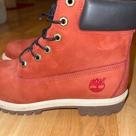 Red Suede Black Leather TIMBERLAND Boots Red Suede Black Leather TIMBERL… - Picture 11 of 16